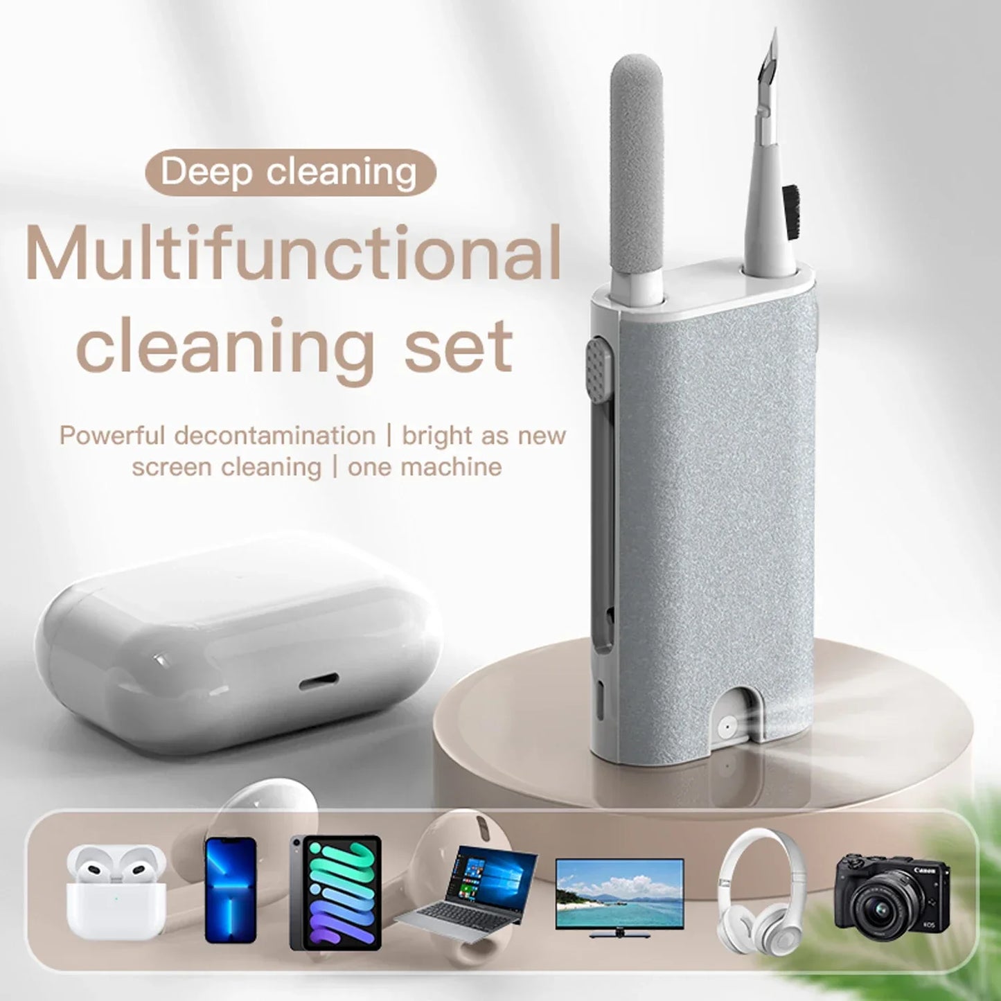 8 In1 Electronic Cleaner Kit Screen Cleaner Multifunctional Cleaning Brush for Earphone Keyboard Laptop Phone PC Monitor Camera - AR Perk Inc