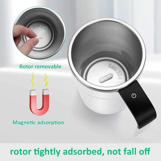 Automatic Self Stirring Magnetic Mug Coffee Self Mixing Mug USB Rechargeable Smart Thermal Cups with LCD Screen Food Safe Mug - AR Perk Inc