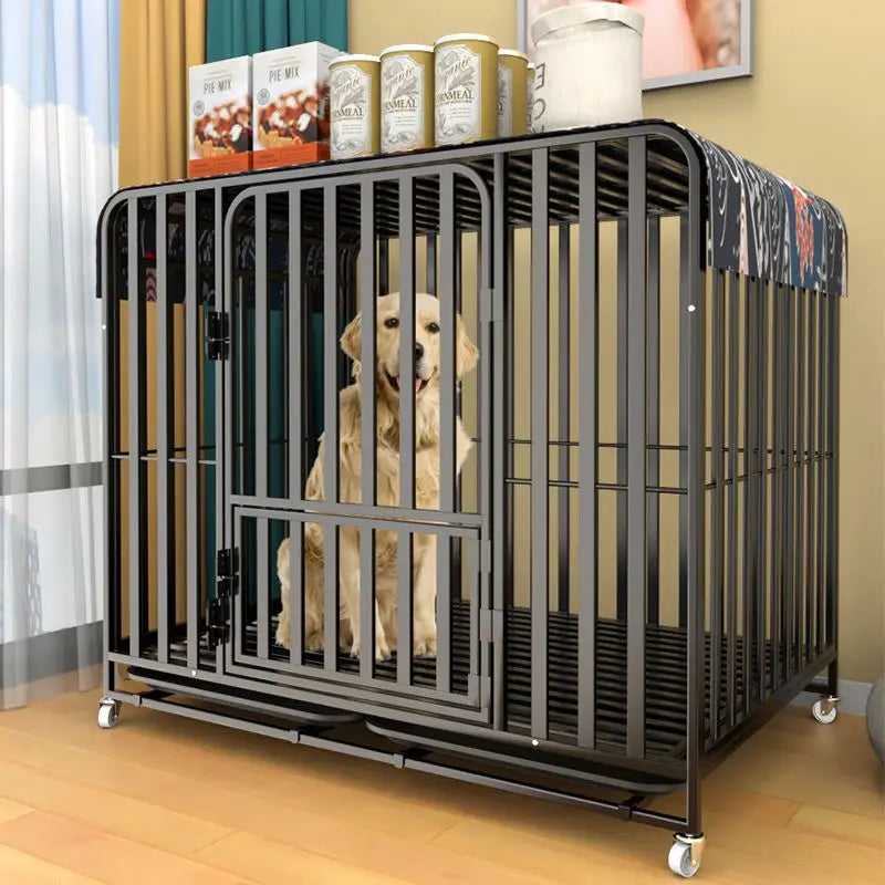 Dog Cage Large and Medium-Sized Indoor Dog with Toilet Separation Thickened Pet Cage Golden Haired Labrador Household Dog Cage