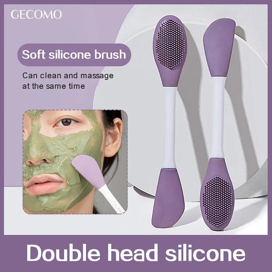 Double Head Silicone Facial Mask Brush Facial Massage Cleaning Brushs DIY Mud Film Scraper Facial Care Tool For Skincare Cosmetic Tools