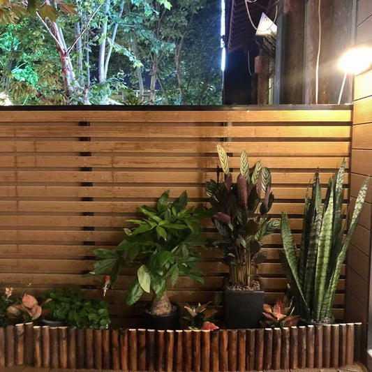 Freestanding Cedar Color Patio Privacy Screen with Planter Box, Privacy Planters for Patio, Privacy Wall Outdoor Privacy Screen