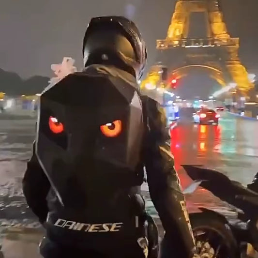 LED Display Screen Motorcycle Backpack with LED EYE DIY Riding Bag APP Control Kid Backpack Hard Shell 14 Inch Notebook Makeup