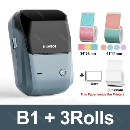 B1 Mini Label Thermal Printer Portable Self-Adhesive Bluetooth Maker Machine for round UV Tag Stickers Labels Rolls