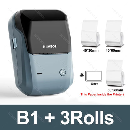 B1 Mini Label Thermal Printer Portable Self-Adhesive Bluetooth Maker Machine for round UV Tag Stickers Labels Rolls