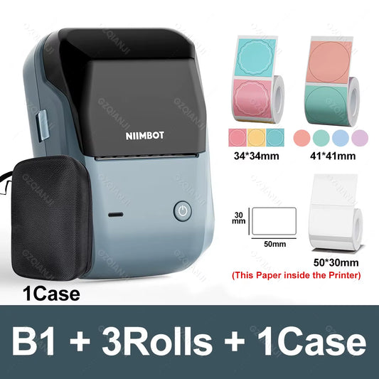 B1 Mini Label Thermal Printer Portable Self-Adhesive Bluetooth Maker Machine for round UV Tag Stickers Labels Rolls