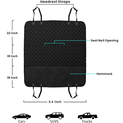 Foldable Pet Car Back Seat Cushion Cover - AR Perk Inc