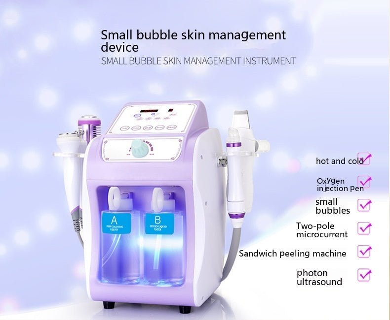 Six In One Hydrogen Oxygen Small Bubble Ultrasonic Induction Beauty Device
