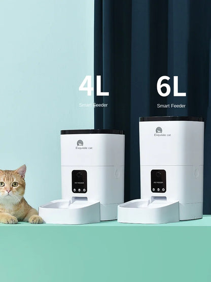 Pet Smart Automatic Pet Feeder Cat and Dog Automatic Feeding Machine Timing Quantitative - AR Perk Inc