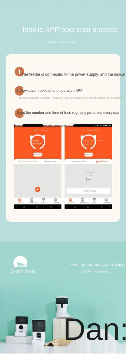Pet Smart Automatic Pet Feeder Cat and Dog Automatic Feeding Machine Timing Quantitative - AR Perk Inc