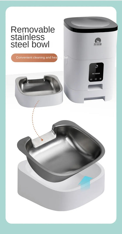 Pet Smart Automatic Pet Feeder Cat and Dog Automatic Feeding Machine Timing Quantitative - AR Perk Inc