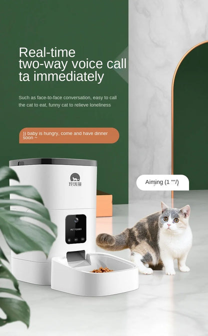 Pet Smart Automatic Pet Feeder Cat and Dog Automatic Feeding Machine Timing Quantitative - AR Perk Inc