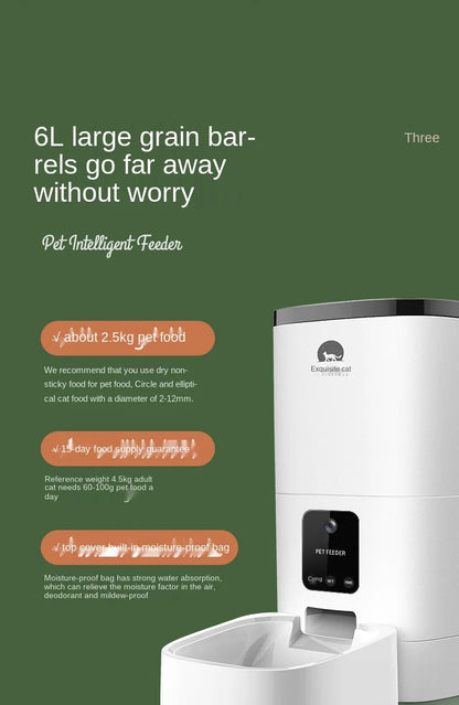 Pet Smart Automatic Pet Feeder Cat and Dog Automatic Feeding Machine Timing Quantitative - AR Perk Inc