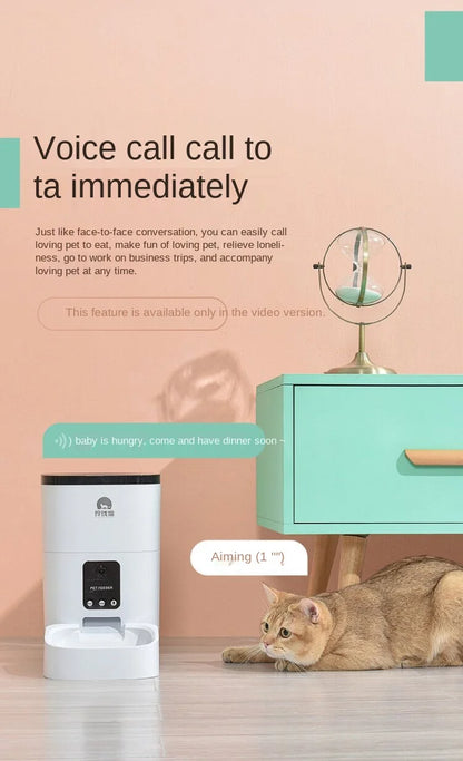 Pet Smart Automatic Pet Feeder Cat and Dog Automatic Feeding Machine Timing Quantitative - AR Perk Inc