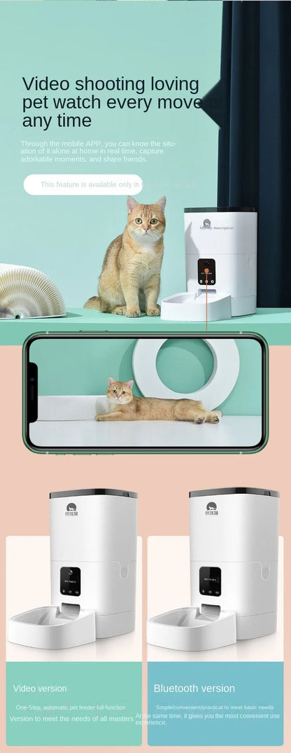 Pet Smart Automatic Pet Feeder Cat and Dog Automatic Feeding Machine Timing Quantitative - AR Perk Inc
