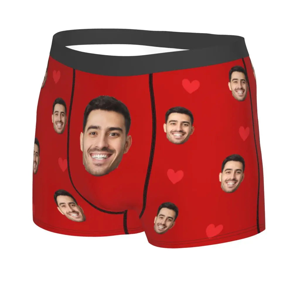 Men Gift Custom Face Boxers Valentine's Day Gift Personalized Photo Underwear Design Birthday Boxer Briefs for Boyfriend Husband