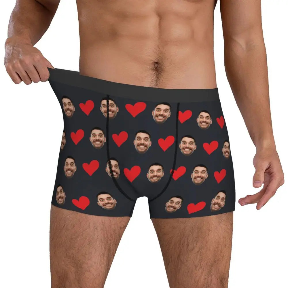 Men Gift Custom Face Boxers Valentine's Day Gift Personalized Photo Underwear Design Birthday Boxer Briefs for Boyfriend Husband