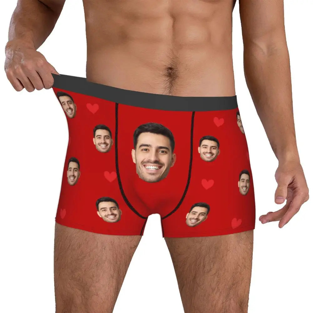 Men Gift Custom Face Boxers Valentine's Day Gift Personalized Photo Underwear Design Birthday Boxer Briefs for Boyfriend Husband