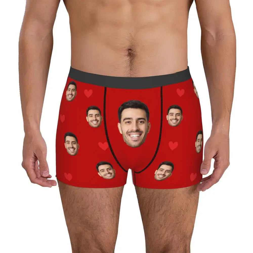 Men Gift Custom Face Boxers Valentine's Day Gift Personalized Photo Underwear Design Birthday Boxer Briefs for Boyfriend Husband