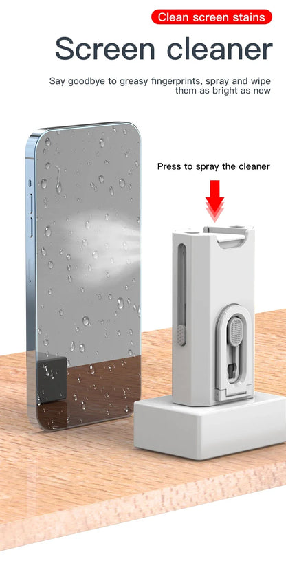 8 in 1 Cleaning Kit Computer Keyboard Cleaner Brush Earphones Cleaning Pen For Headset iPad Phones Cleaning Tools Keycap Puller - AR Perk Inc