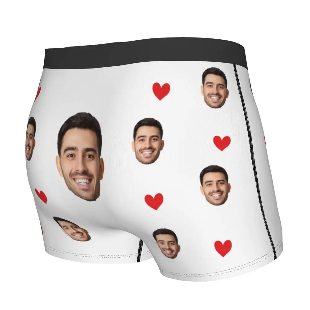 Men Gift Custom Face Boxers Valentine's Day Gift Personalized Photo Underwear Design Birthday Boxer Briefs for Boyfriend Husband