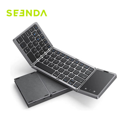Seenda Foldable Wireless Bluetooth Keyboard Rechargeable Folding Portable Keyboards for PC Mac Smartphone Windows iOS Android - AR Perk Inc