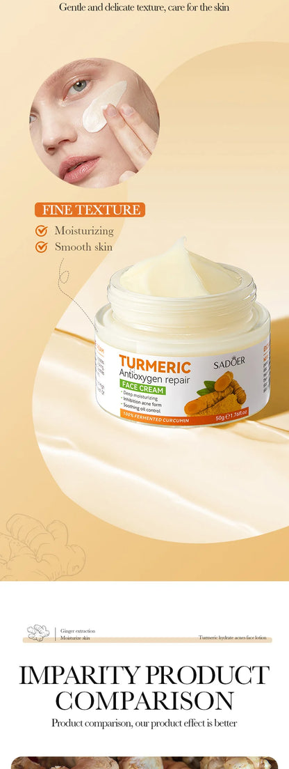 Natural Handmade Turmeric Soap Face Cream Serum Skin Care Set Clean Cutin Oil Control Removal Acne Whitening Remove Dark Spots - AR Perk Inc