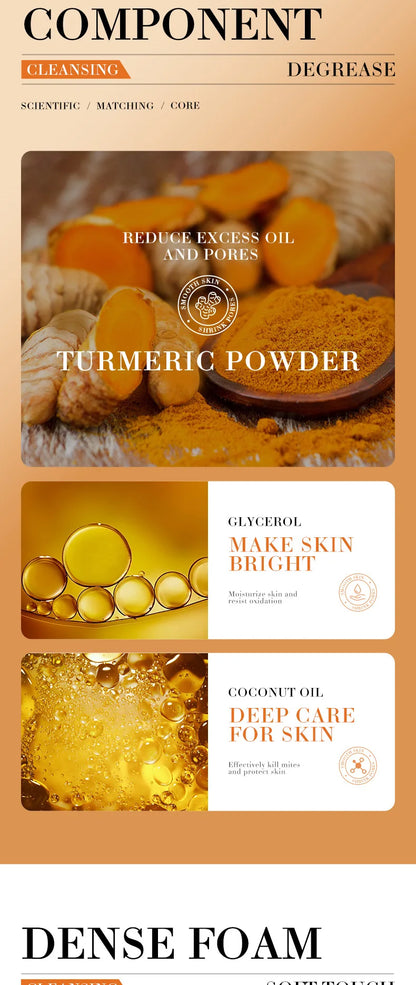 Natural Handmade Turmeric Soap Face Cream Serum Skin Care Set Clean Cutin Oil Control Removal Acne Whitening Remove Dark Spots - AR Perk Inc
