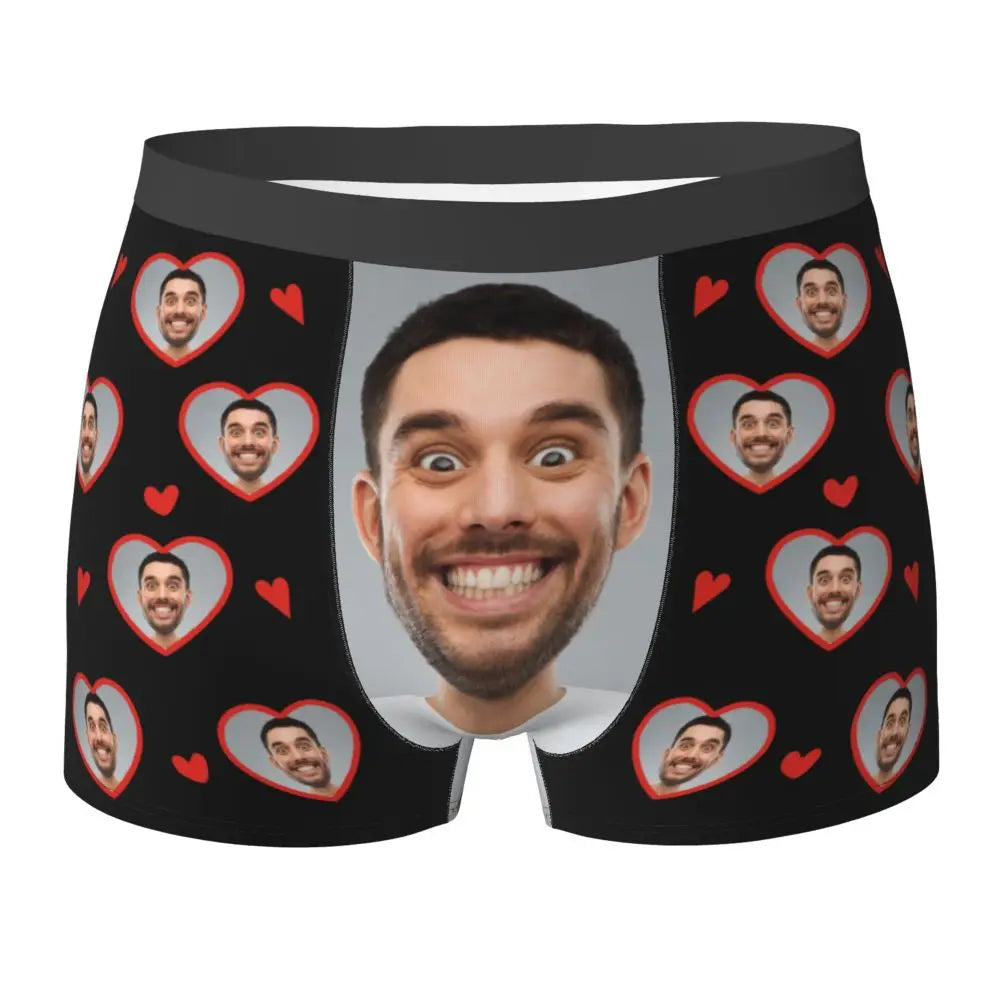 Men Gift Custom Face Boxers Valentine's Day Gift Personalized Photo Underwear Design Birthday Boxer Briefs for Boyfriend Husband