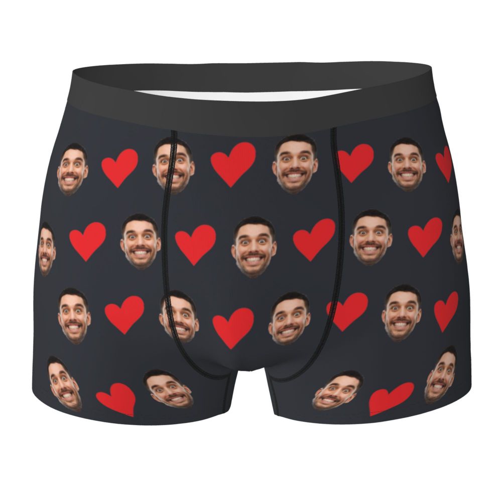 Men Gift Custom Face Boxers Valentine's Day Gift Personalized Photo Underwear Design Birthday Boxer Briefs for Boyfriend Husband