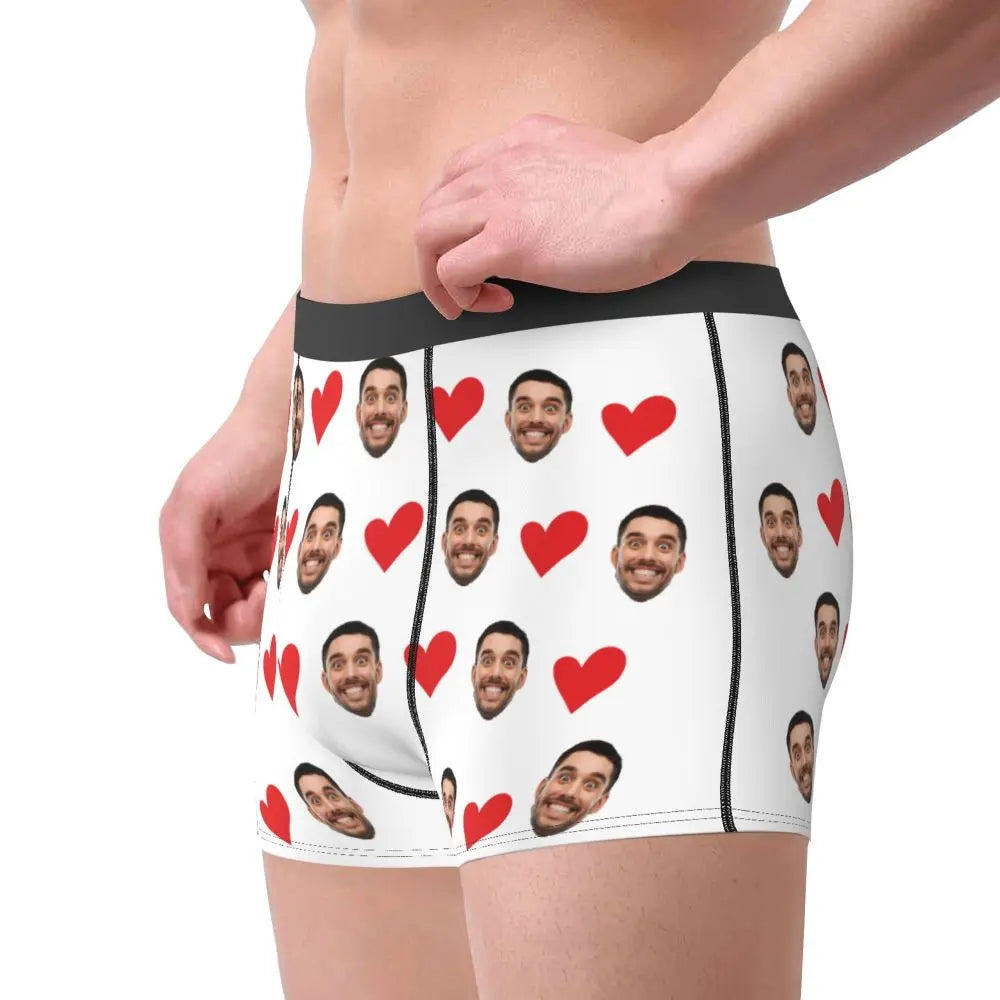 Men Gift Custom Face Boxers Valentine's Day Gift Personalized Photo Underwear Design Birthday Boxer Briefs for Boyfriend Husband