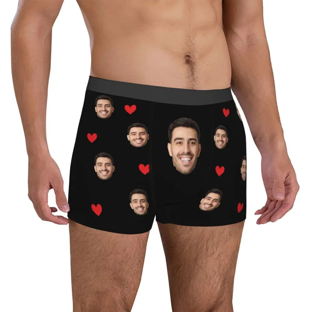 Men Gift Custom Face Boxers Valentine's Day Gift Personalized Photo Underwear Design Birthday Boxer Briefs for Boyfriend Husband