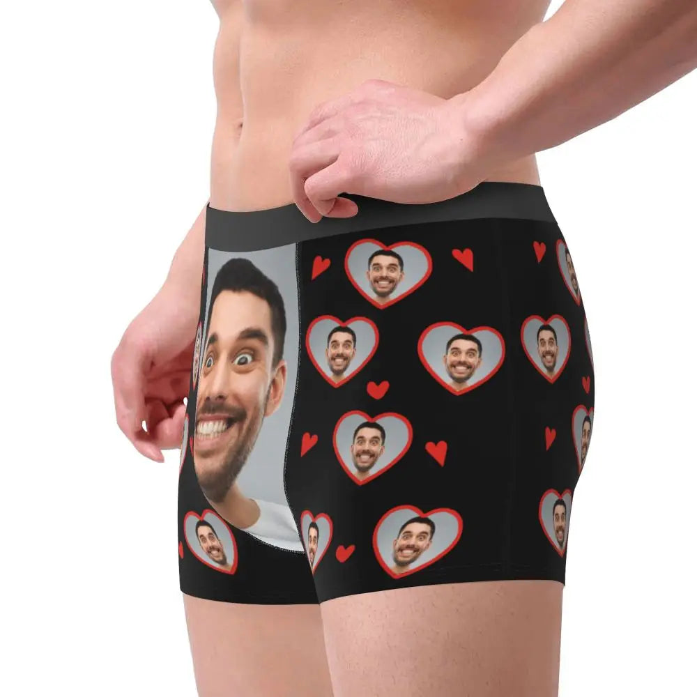 Men Gift Custom Face Boxers Valentine's Day Gift Personalized Photo Underwear Design Birthday Boxer Briefs for Boyfriend Husband