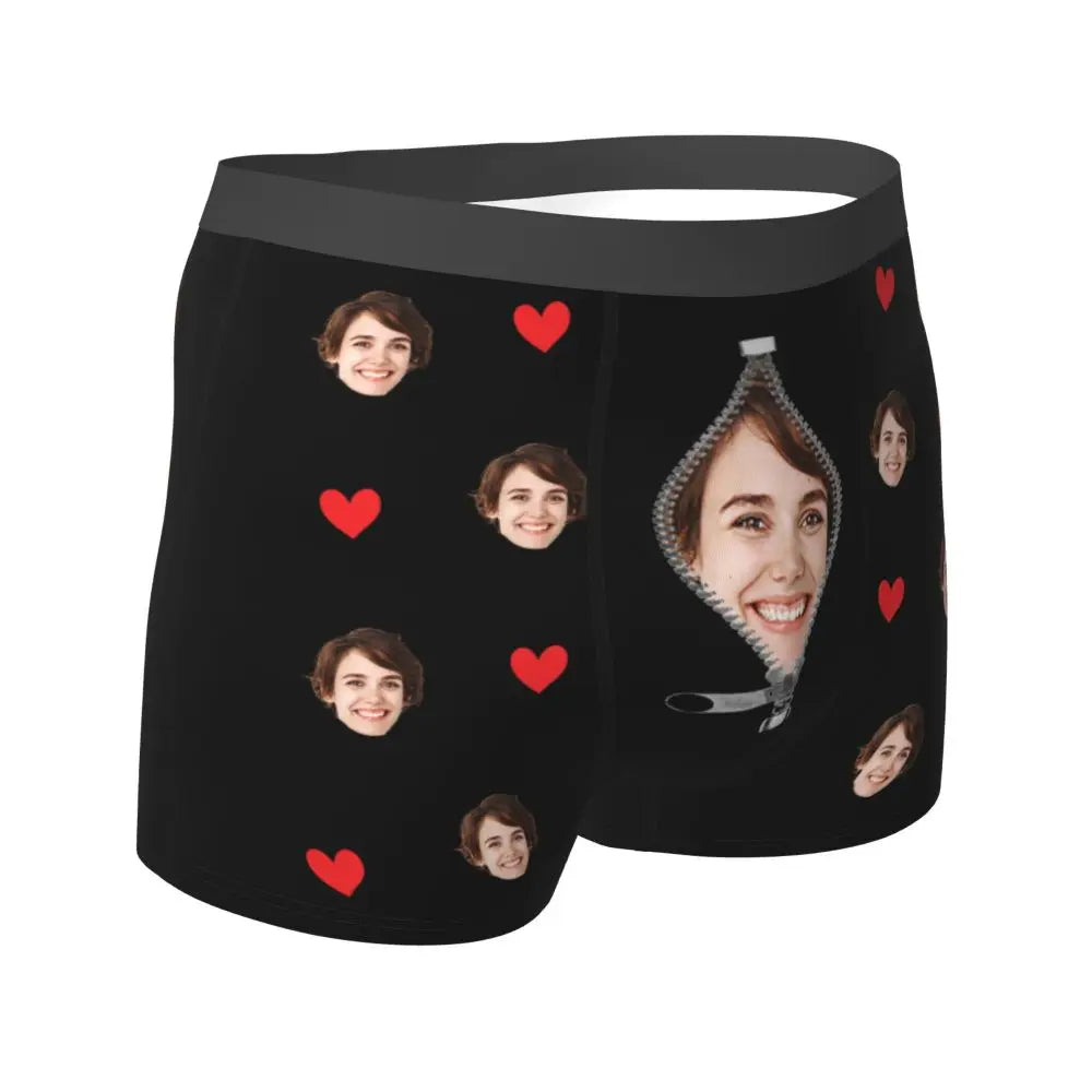 Men Gift Custom Face Boxers Valentine's Day Gift Personalized Photo Underwear Design Birthday Boxer Briefs for Boyfriend Husband