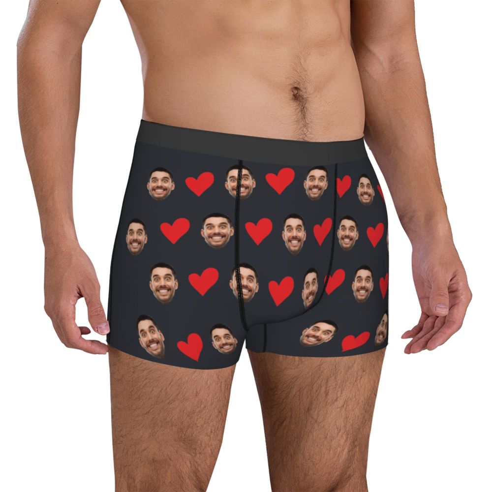 Men Gift Custom Face Boxers Valentine's Day Gift Personalized Photo Underwear Design Birthday Boxer Briefs for Boyfriend Husband