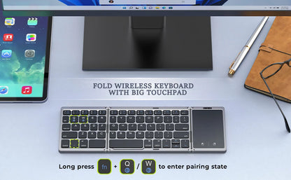 Seenda Foldable Wireless Bluetooth Keyboard Rechargeable Folding Portable Keyboards for PC Mac Smartphone Windows iOS Android - AR Perk Inc