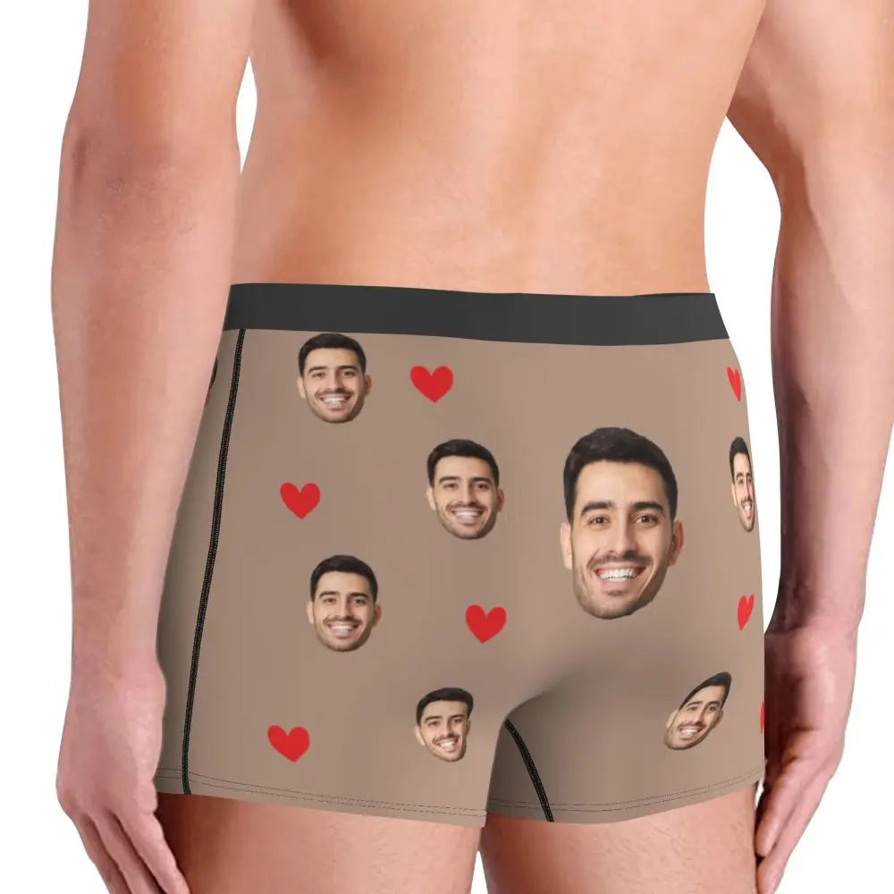 Men Gift Custom Face Boxers Valentine's Day Gift Personalized Photo Underwear Design Birthday Boxer Briefs for Boyfriend Husband