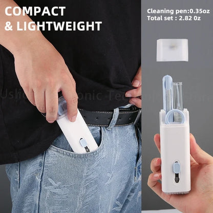 7-in-1 Computer Keyboard Cleaner Brush Kit Earphone Cleaning  Headset iPad Phone Cleaning Tools Cleaner Keycap Puller Kit - AR Perk Inc