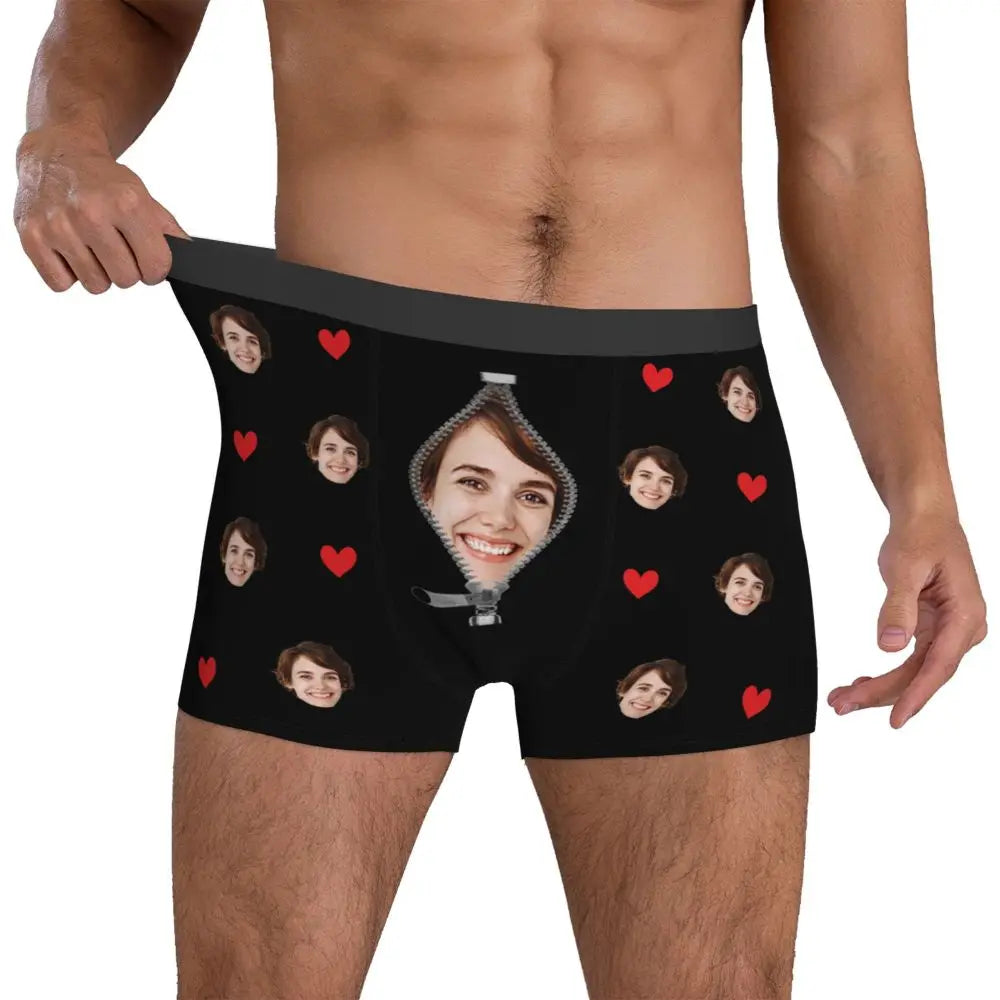 Men Gift Custom Face Boxers Valentine's Day Gift Personalized Photo Underwear Design Birthday Boxer Briefs for Boyfriend Husband