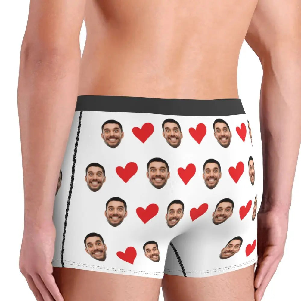 Men Gift Custom Face Boxers Valentine's Day Gift Personalized Photo Underwear Design Birthday Boxer Briefs for Boyfriend Husband