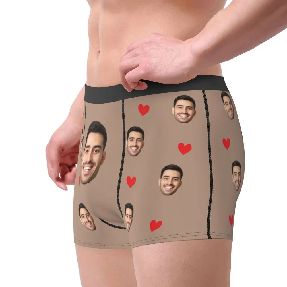 Men Gift Custom Face Boxers Valentine's Day Gift Personalized Photo Underwear Design Birthday Boxer Briefs for Boyfriend Husband