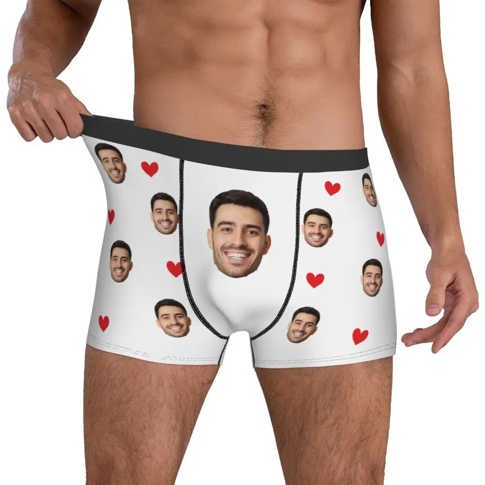 Men Gift Custom Face Boxers Valentine's Day Gift Personalized Photo Underwear Design Birthday Boxer Briefs for Boyfriend Husband