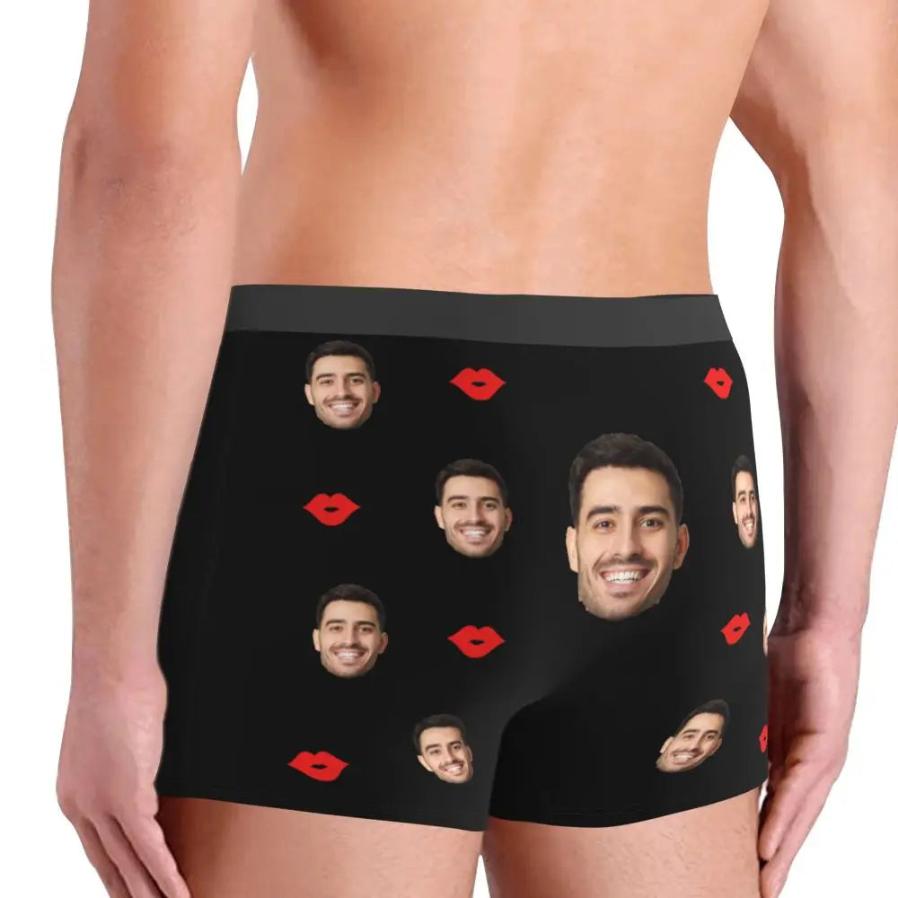 Men Gift Custom Face Boxers Valentine's Day Gift Personalized Photo Underwear Design Birthday Boxer Briefs for Boyfriend Husband