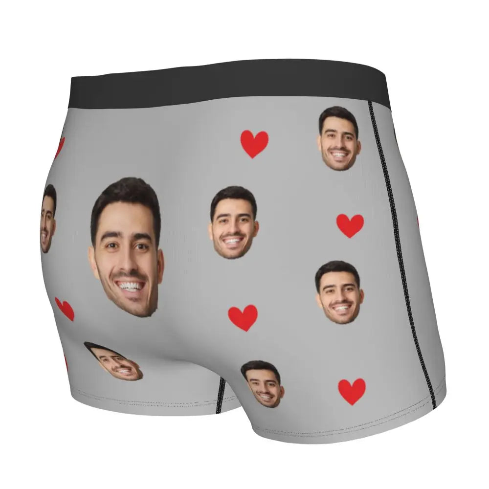 Men Gift Custom Face Boxers Valentine's Day Gift Personalized Photo Underwear Design Birthday Boxer Briefs for Boyfriend Husband