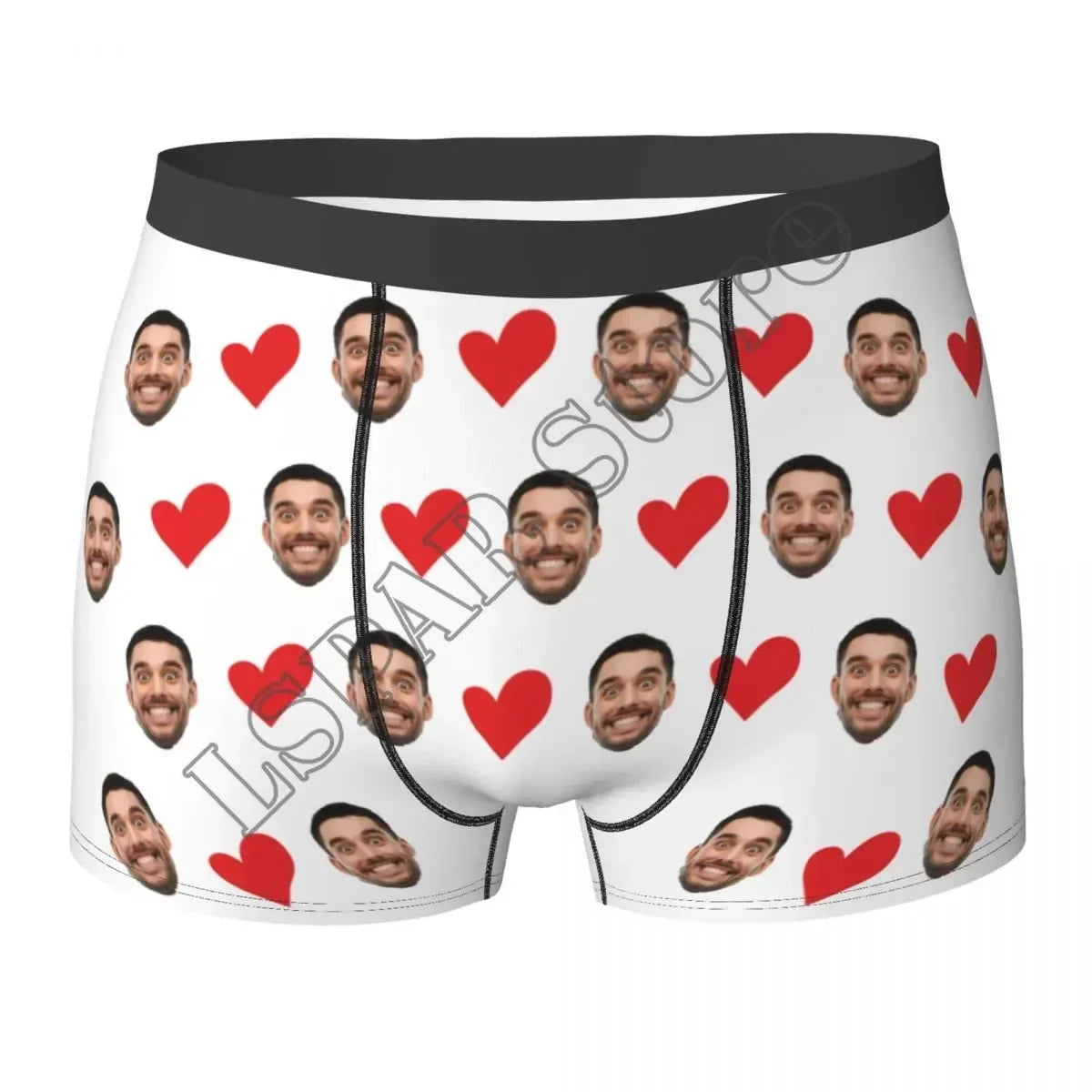 Personalized Face Photo Underwear Custom Heart Boxer Briefs Men Briefs  Gift For Husband Anniversary Gift for Dad