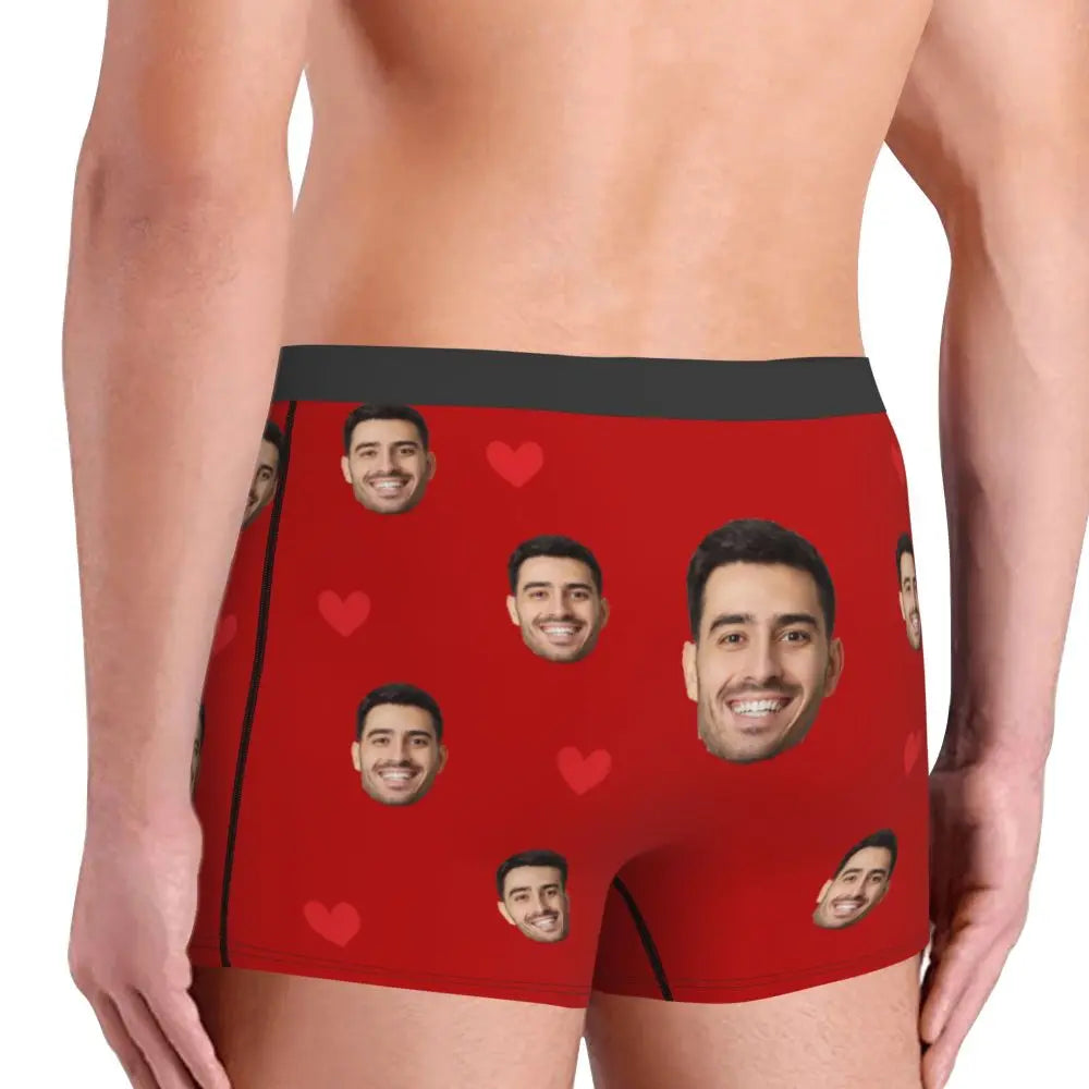 Men Gift Custom Face Boxers Valentine's Day Gift Personalized Photo Underwear Design Birthday Boxer Briefs for Boyfriend Husband