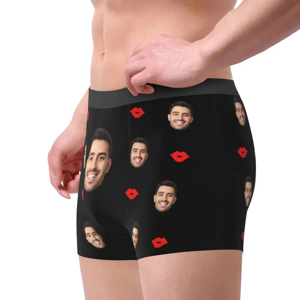 Men Gift Custom Face Boxers Valentine's Day Gift Personalized Photo Underwear Design Birthday Boxer Briefs for Boyfriend Husband