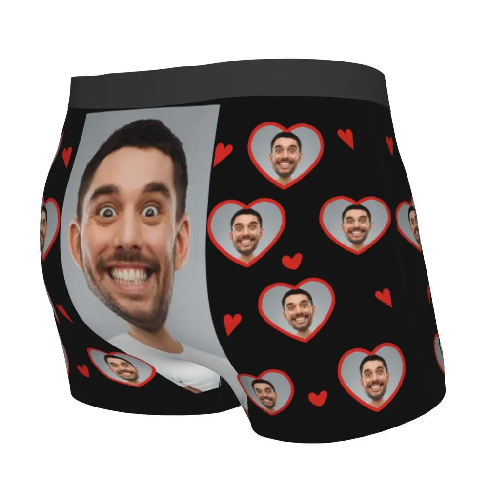 Men Gift Custom Face Boxers Valentine's Day Gift Personalized Photo Underwear Design Birthday Boxer Briefs for Boyfriend Husband