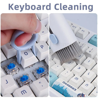 7-in-1 Computer Keyboard Cleaner Brush Kit Earphone Cleaning  Headset iPad Phone Cleaning Tools Cleaner Keycap Puller Kit - AR Perk Inc