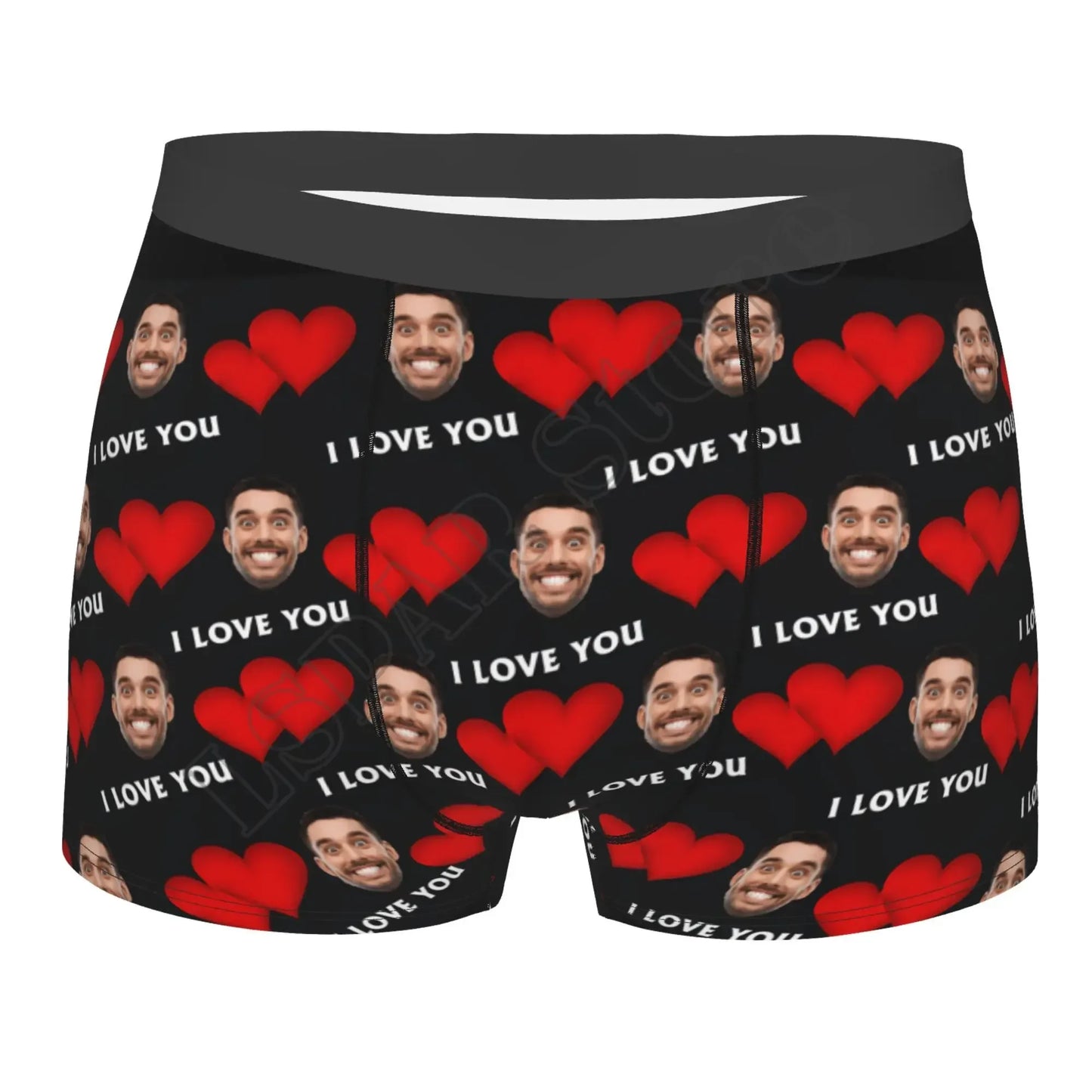 Personalized Face Photo Underwear Custom Heart Boxer Briefs Men Briefs  Gift For Husband Anniversary Gift for Dad