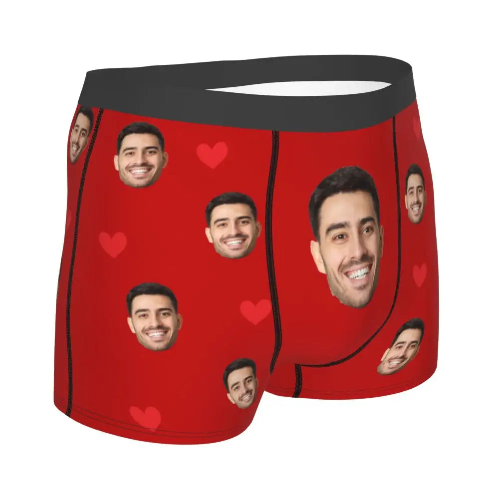 Men Gift Custom Face Boxers Valentine's Day Gift Personalized Photo Underwear Design Birthday Boxer Briefs for Boyfriend Husband